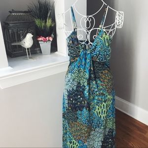 Multi Color Peacock Maxi